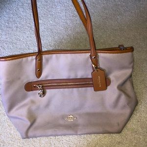 Beige Coach purse